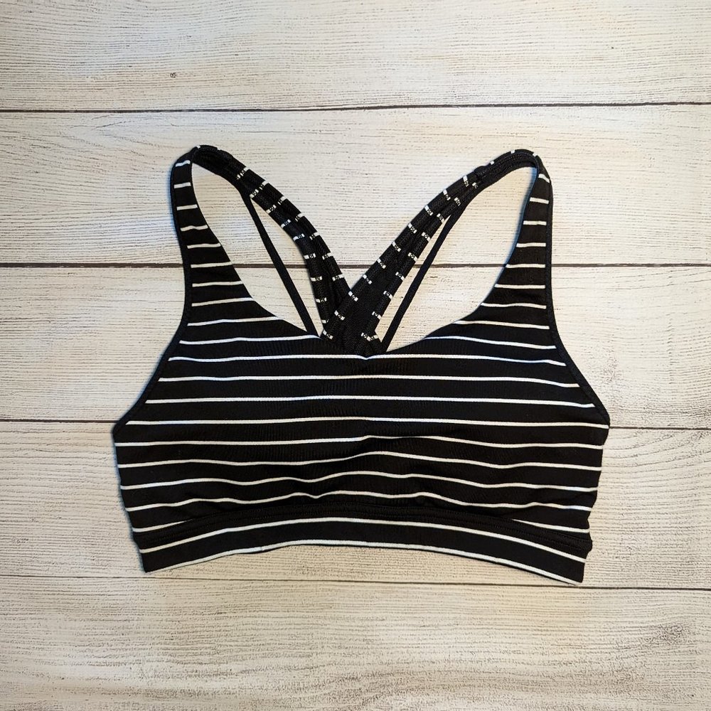 Athleta Transcendence Sports Bra Striped S